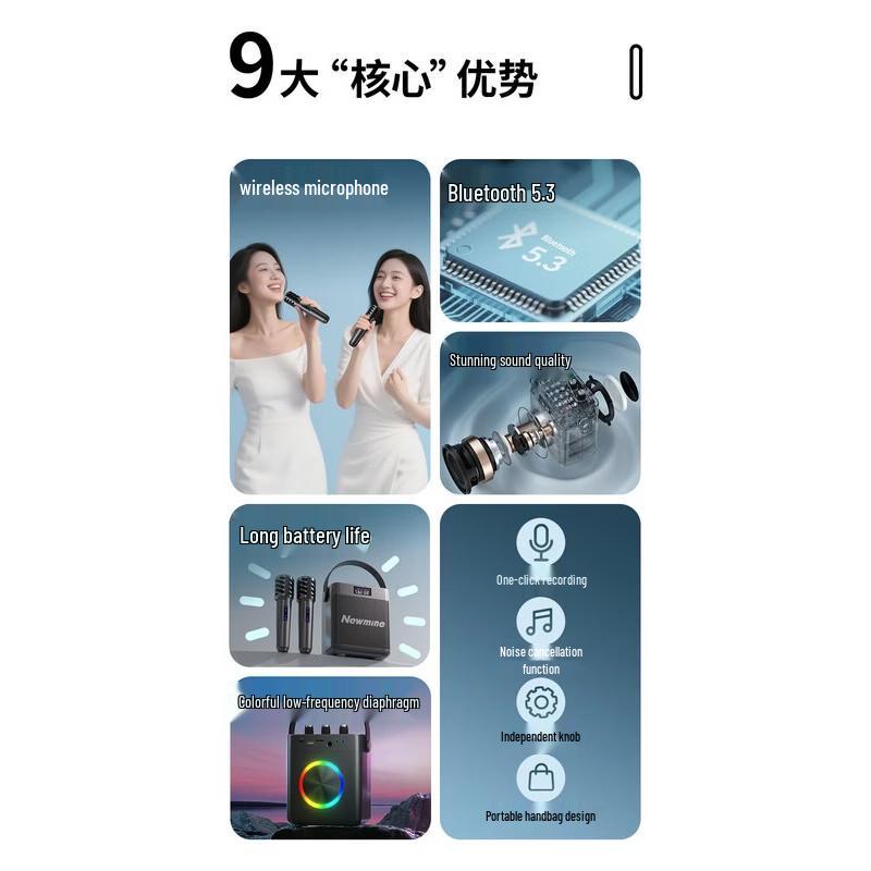 Newmine K519 Portable Karaoke Bluetooth Speaker CN plug (adapter included)