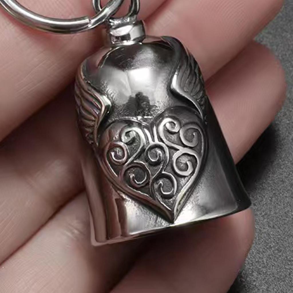 Motorcycle Bell Heart Wing Motorcycle Supplies Good Luck Biker Bells For Riders Long Distance Drive Road Trip Daily Commute