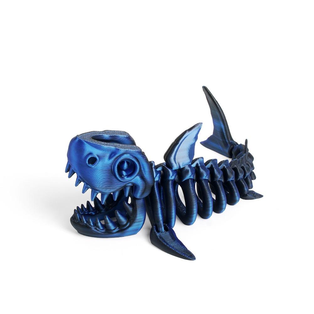 Multi-jointed Movable 3D Printed Shark Model Handmade Simulation Shark  Tabletop Ornament