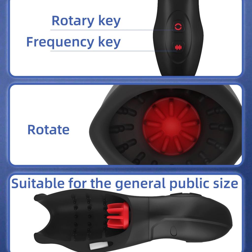Male Penis Vibrator Vibration & Rotating 360° Wrapped Penis Trainer Glans Stimulator Male Vibrator Stroker Male Sex Toys for Men
