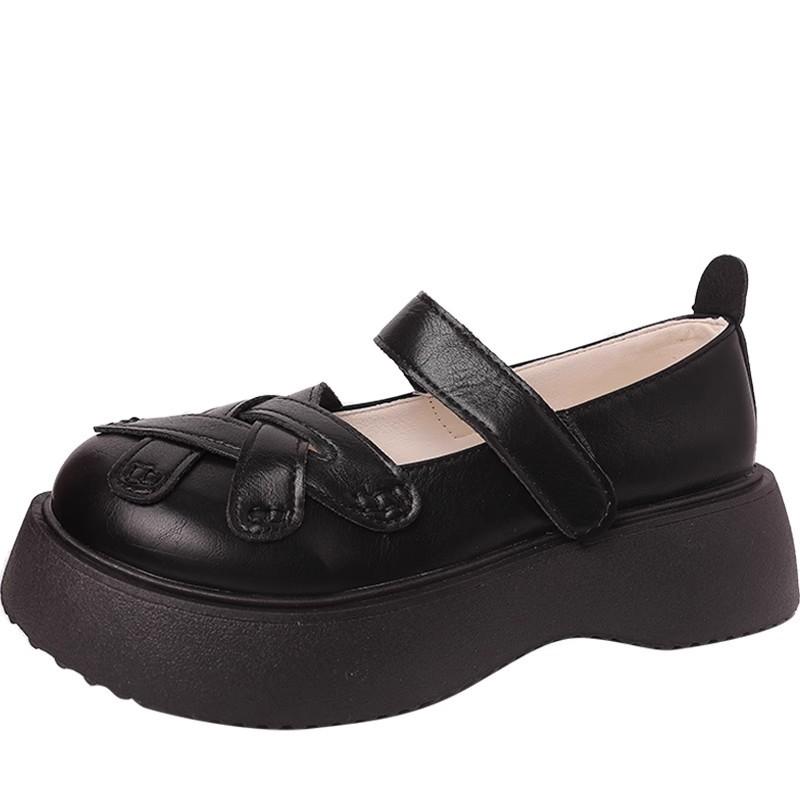 Retro British style, thin and comfortable single shoes for women in summer 2025, new small men with heightened thick soles and skirts for women's shoe