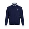 Under Armour Fashion Stand Collar Zip Long Sleeve Top Comfortable Simple Striped Pants Casual Sports Suit Unisex Suit Navy-Blue 1389369-410