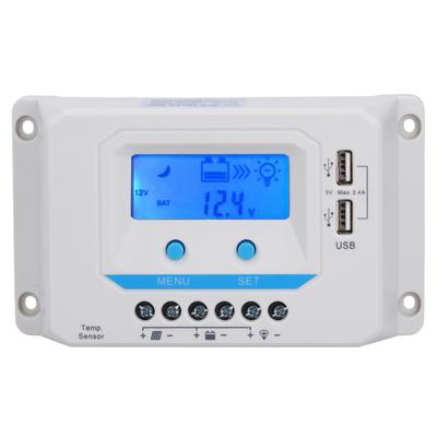 Solar Charge Controller Panel PWM 30A Household ABS Shell LCD Display EL2430Z 12V24V