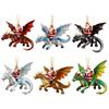 Christmas Door Window Decor Santa Claus Dragon Rider Ornament, 2D Acrylic Red Unique Xmas Ornament for Home with Flying Tree Hanging Decorations