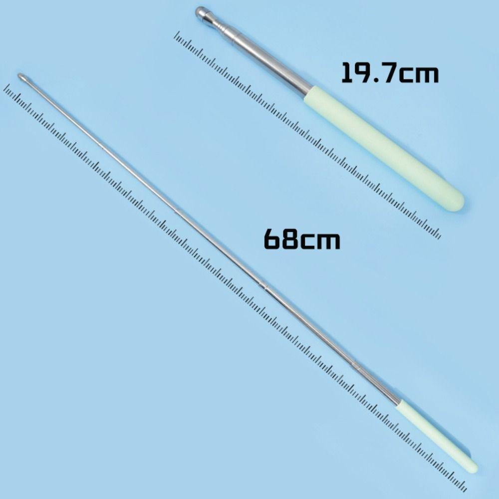 Stainless Steel Touch Screen Pen 68MM Telescopic Rod Teaching Pointer Whiteboard Presentation Pointer Teaching Tools