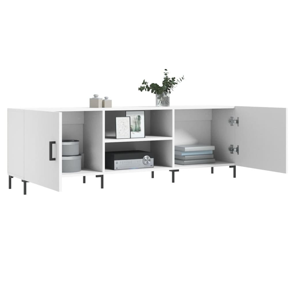 Szafka Pod Tv, Biała, 150X30X50 Cm, Materiał Drewnopochodny