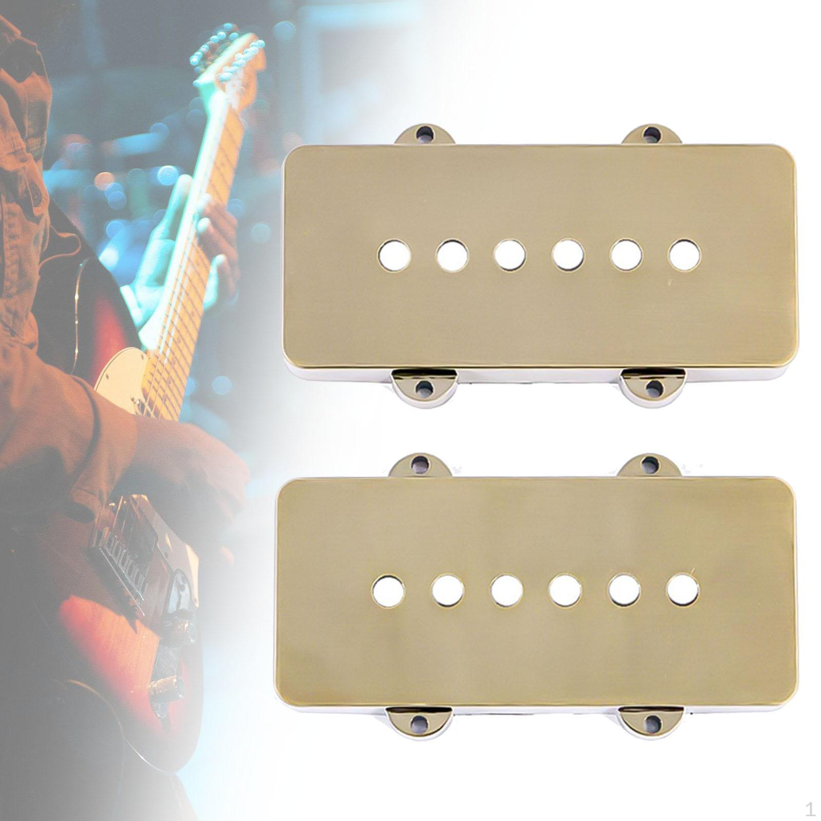 

2 Pack Guitar Pickup Covers, 50mm/52mm Pole Spacing, Heavy Duty Replacement bronze