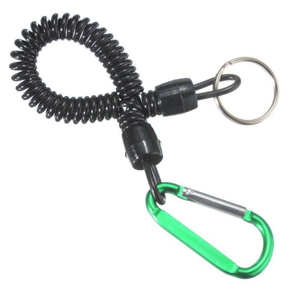 Flexible Keyring Elastic Tackle Anti-lost Tools Fishing String Spring Rope Lanyards Carabiner