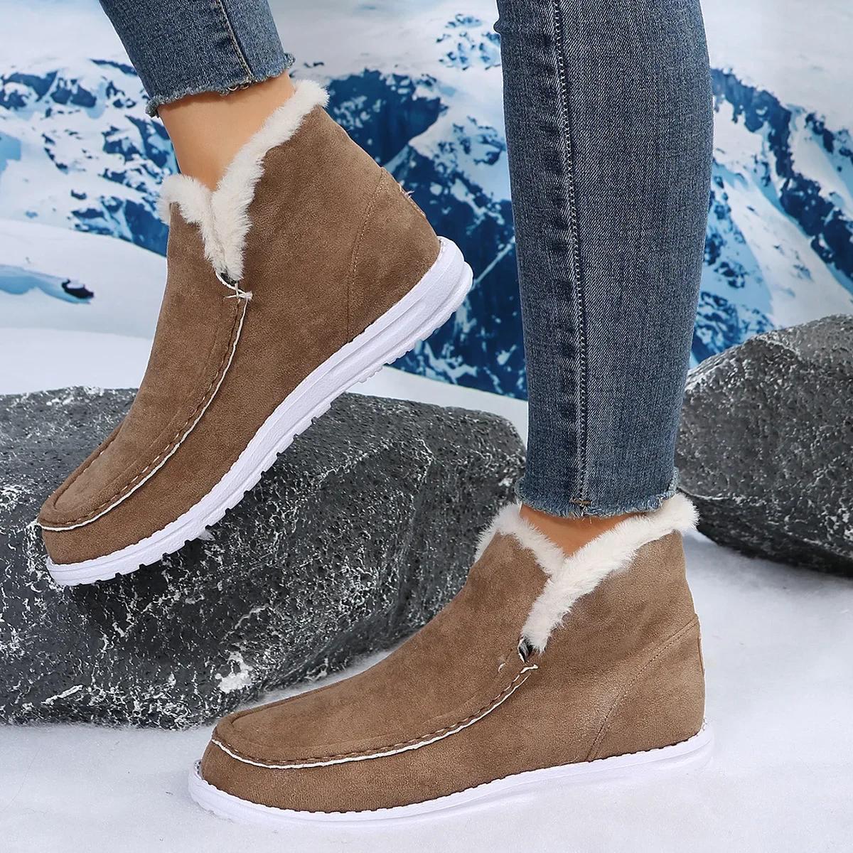 

модные зимние женские сапоги водонепроницаемые ботильоны женские хлопковые туфли сохраняют тепло плюшевые зимние сапоги женские ботинки размер 43 43 темно-коричневого