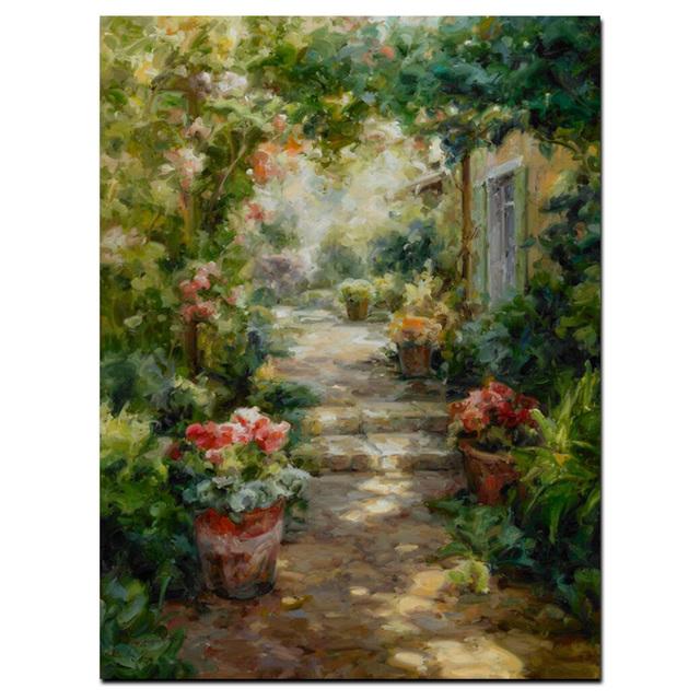 

HD Печать Абстрактная Пастораль Садовый Дом Пейзаж Картина Маслом на Холсте Современный Пользовательский Плакат Искусство Настенная Картина для Гостиной 21*30cm
