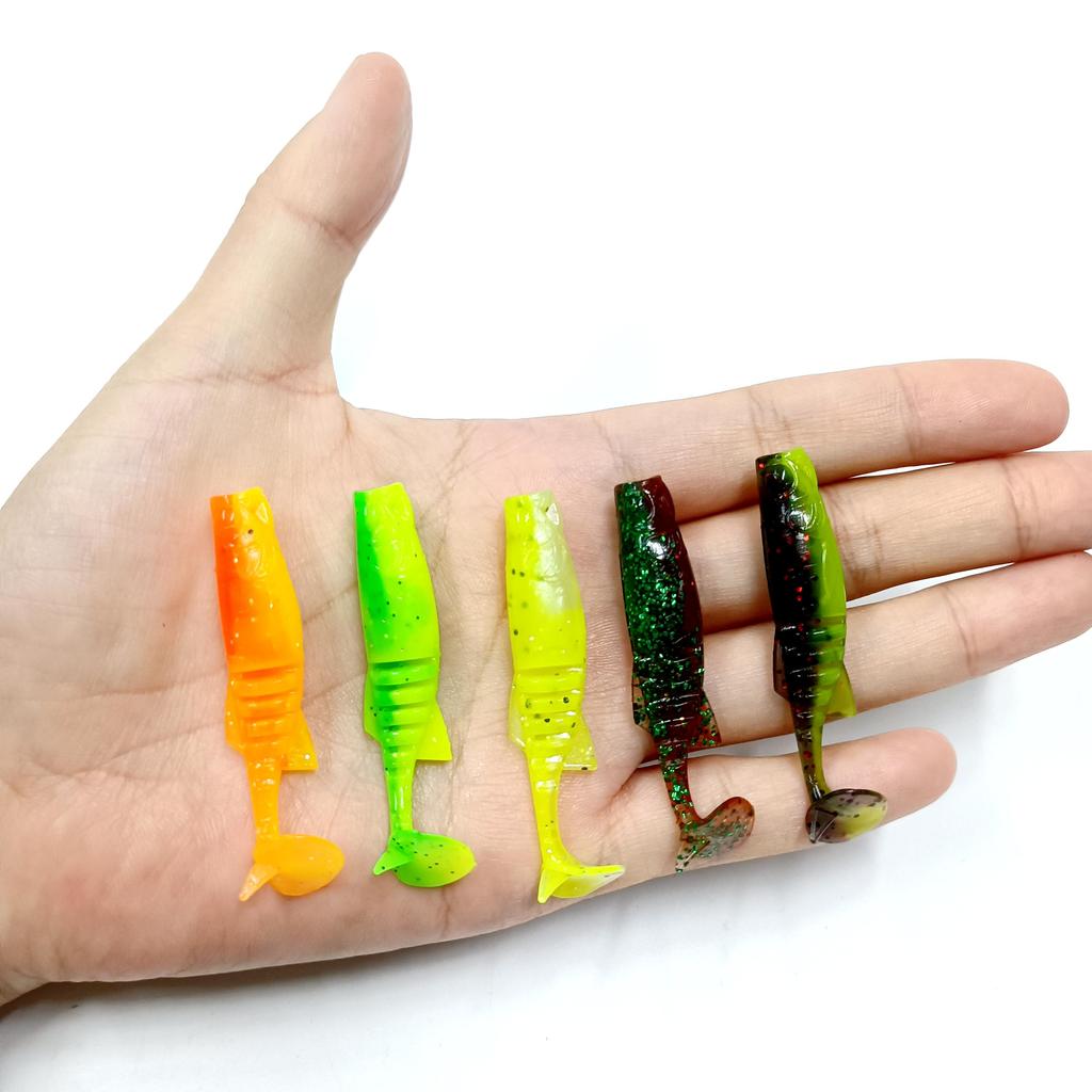 DUODUOYU 10 SZTUK 1,7g 55mm Miękka Przynęta Wędkarska T-tail TPE Luya Miękki Robak Swimbait Przynęta Jigowa Sztuczne Przynęty Sprzęt Wędkarski