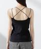 Nano Universe Back Cross Camisole with Size Women's Cups, M, 010, Black, 669-5124311