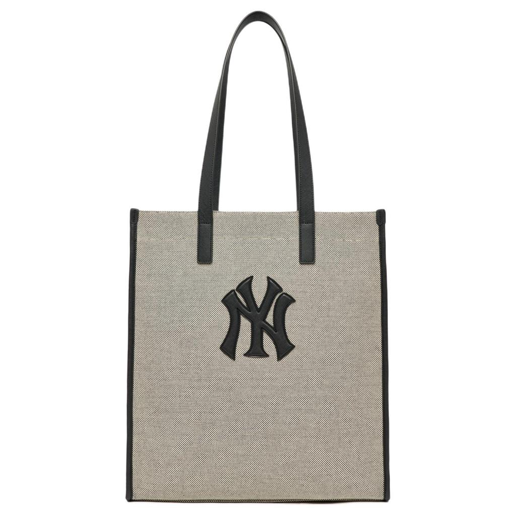 New MLB Cotton Canvas Tote Bag, Shopping Bag, Canvas Bag, Handbag, Shoulder Bag Unisex Gray 3AORM033N-50BKS