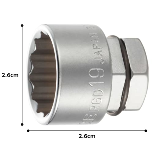 TONE Socket (for 12-sided box wrench) HPRGD-19 Width across flats 19mm