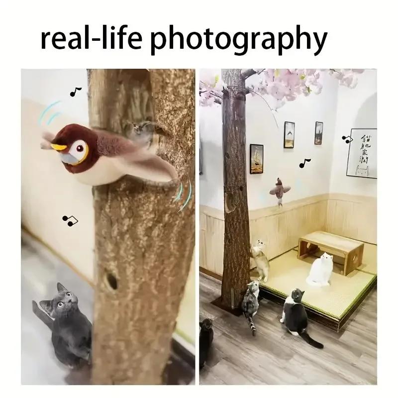 Interactive Chirping Bird Cat Toy, 2025 New Interactive Chirping Bird Cat Toy, Bird Cat Toy For Indoor Adult Bored Cats, Interac