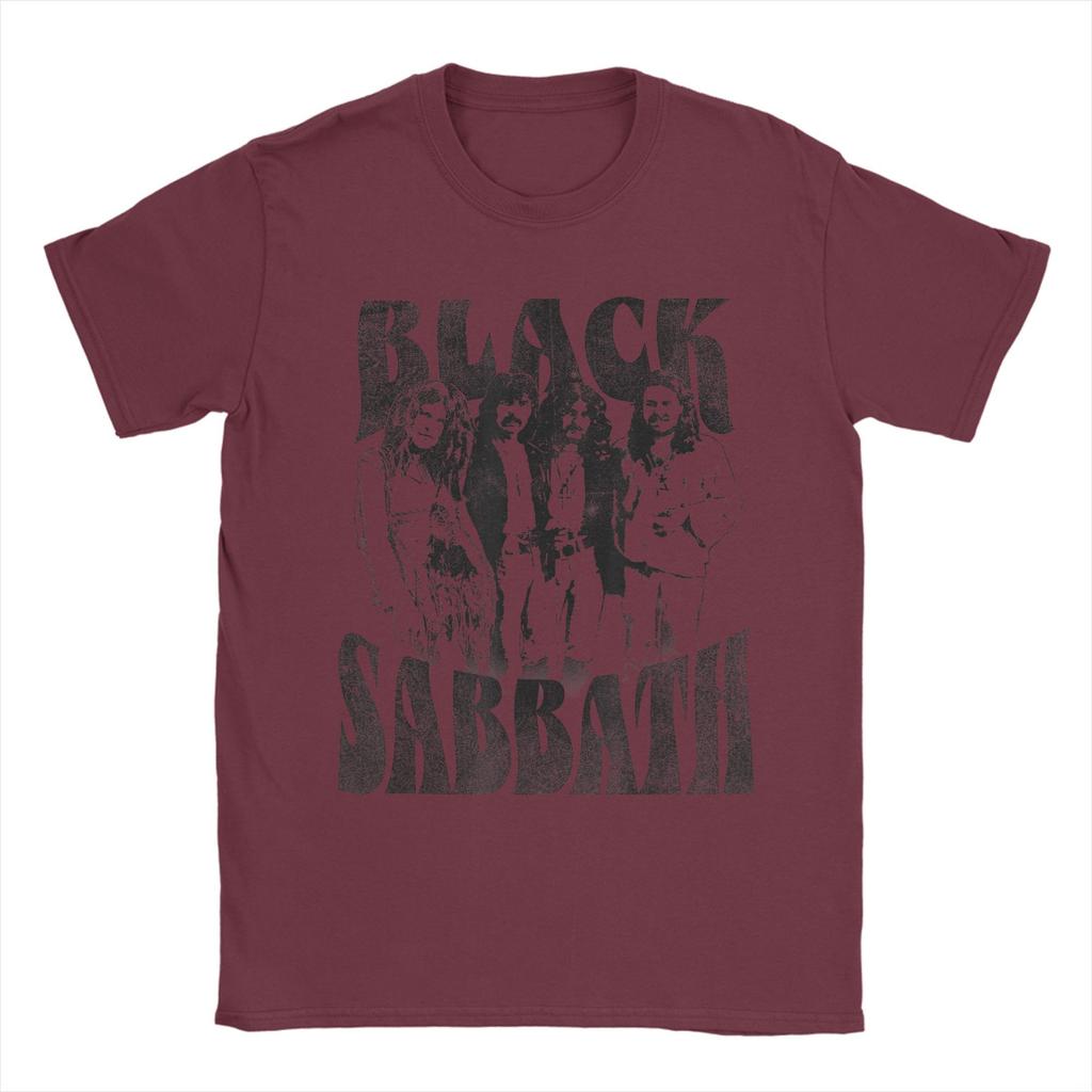 Black Sabbath Group Photo T-Shirt Summer  Y2K Funny T-Shirts Cotton Trendy Cool Tshirt For Men Short-Sleeved Design Clothing