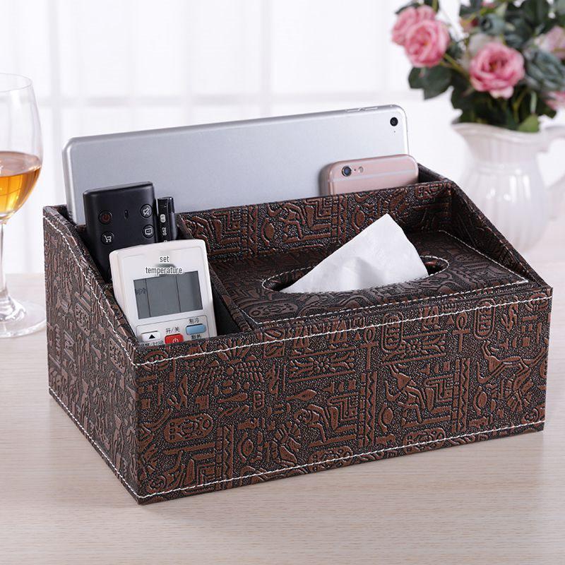 Multi-functional Tissue Box with Remote Control Storage for Living Room