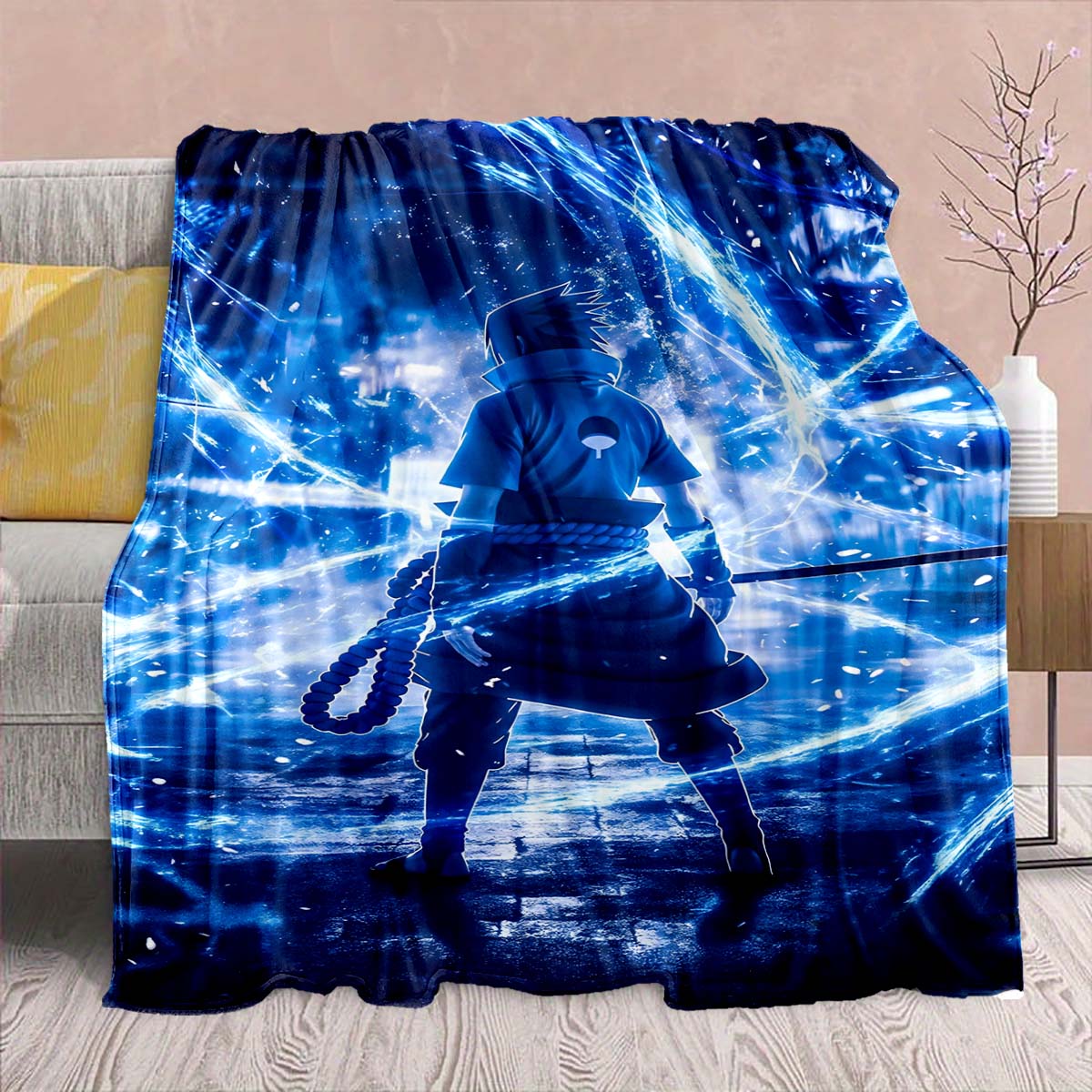 

Naruto Anime Flannel Blanket - Soft Warm Perfect for Sofa, Bedding Camping Travel Office Home Decor -QJY 75x90cm