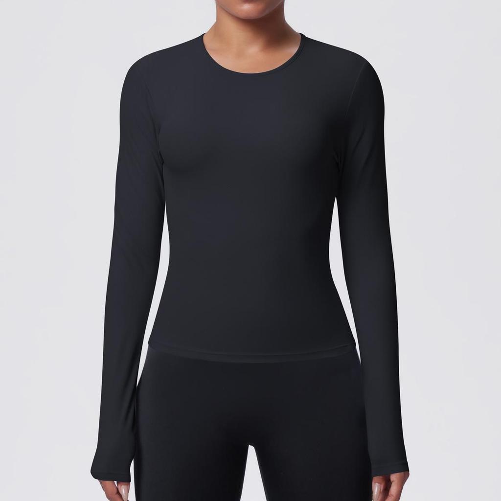 Women's Breathable Yoga and Running Top - Casual, Skin-friendly, Long Sleeve, Waist-cinching.