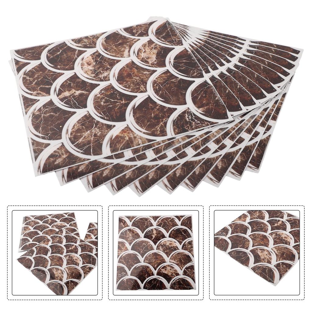 10PCS Mosaic Tile Wall Sticker Kitchen Tile Sticker Bathroom Mosaic Wall Sticker Self Adhesive Home Decor 15*15cm TV Wall Decor