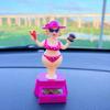 Solar Car Dashboard Decoration Cute Beach Girl Swing Ornament Couple Style Dancing Figure