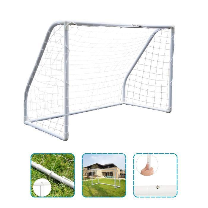 

DEVESSPORT But de Football PVC Blanc 180x120cm - Entraînement Jardin - Facile à Monter, Ancrages Inclus