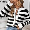 Dame Mote Casual Høst Vinter Stripeprint Langermet O-hals Gensere