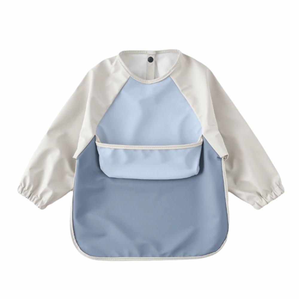 Waterproof Long Sleeve Bib Soft Children PU Bibs Quick-Dry Toddlers Feeding Apron Infant Use
