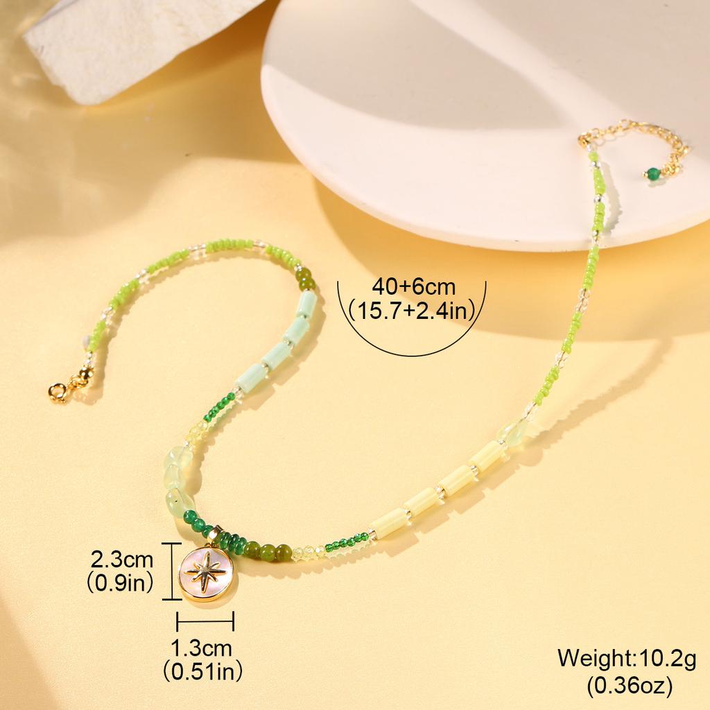 Nový Ins niche design barevný korálkový high-end jednoduchý náhrdelník přírodní perla módní dopaminový krční řetízek