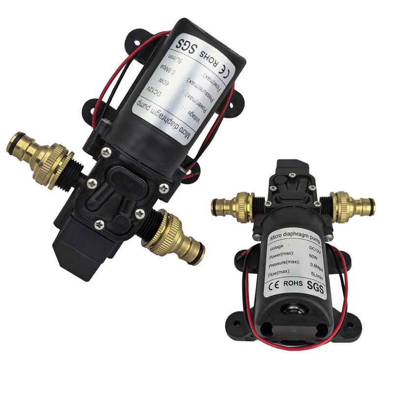 High Pressure Diaphragm Pump Mini Electric Self-priming Pump Water Washing Machine Pesticide Spraying,DC12V 120PSI 60W 5L/Min