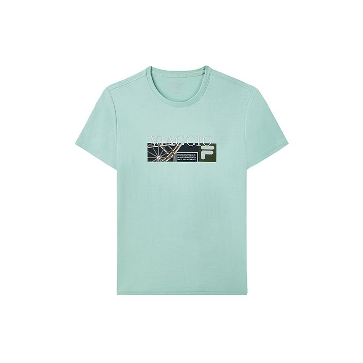 

Fila Повседневная спортивная футболка с буквенным принтом и круглым вырезом, мужские топы, зеленая F11M138170F-TQ