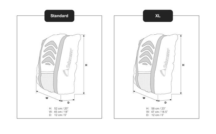 Housse de sac à dos - salzmann - 40006 - réfléchissante 3m - imperméable - 36l maximum