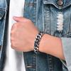 Jewelry 14MM Smooth Snake Pattern Stainless Steel Men's Bracelet Simple Domineering Metal Bracelet