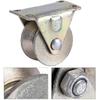 2 Pcs 2 Inch Steel Sliding Gate Roller V Shaped Wheel Track Rail Sliding Door Roller With Bracket--