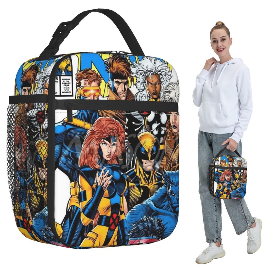 X-Men Gambit & Rogue Beautiful Couple Cover Insulated Lunch Bag for Women Office Cooler Thermal Food Box Tote Lunch Boxes