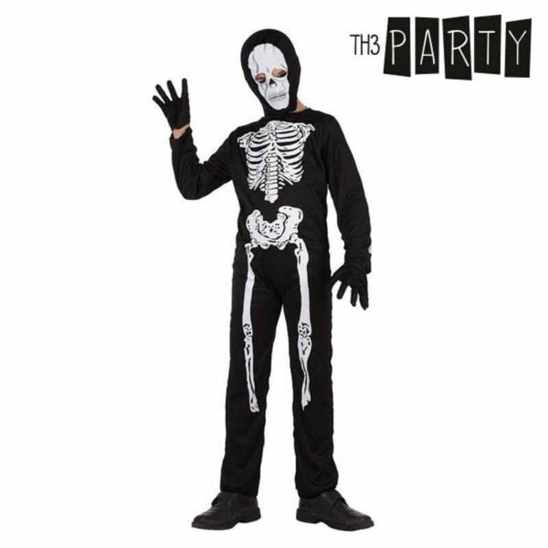 Th3 Party-Disfraz para Niños Th3 Party Negro Esqueleto (3 Piezas) 5-6 Años