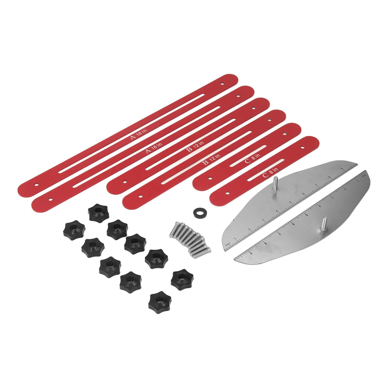 

Stair Treads Gauge Template Tool Shelf Scribe Jig 11‑60in Measuring for Risers Shelf DrywallRed красный