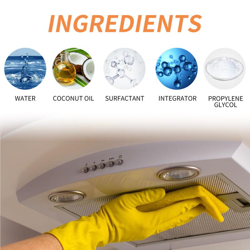 Nettoyant Décontaminant Multifonction pour Cuisine Casseroles et Poêles Graisse Huile Rouille Tartre Jaune pour Surfaces Domestiques