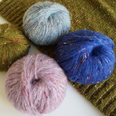 50g/nystan Mohairgarn Gradient Plysch Mjuk Varm Babyull Virkgarn Tråd för Handstickning Tröja Sjal Hatt DIY Material