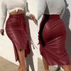 2023 Women Skirt Female Drawstring High Waist Pleated Asymmetrical Outfits Elegant Ladies Solid Bag Hip Clothing