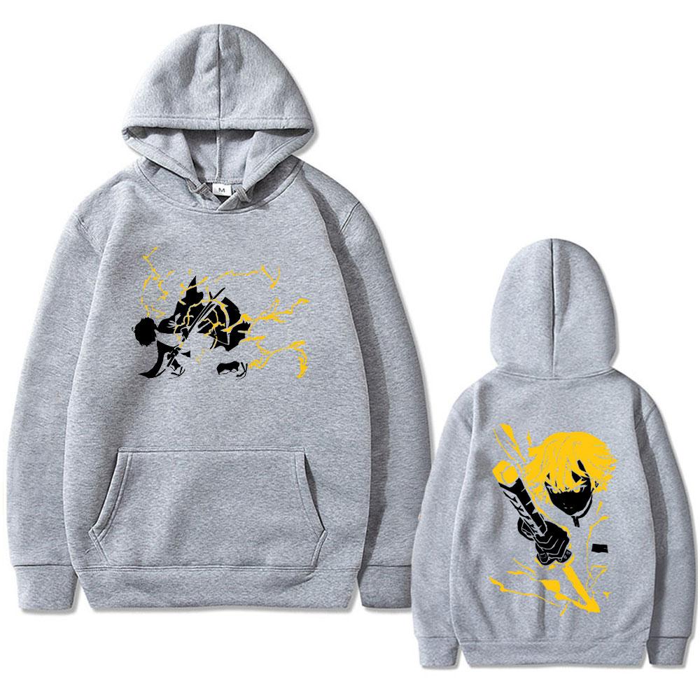 Anime Demon Slayer Zenitsu Hoodie Men Women Clothing Trendy Harajuku Hoodies Long Sleeves Fleece Loose Tops