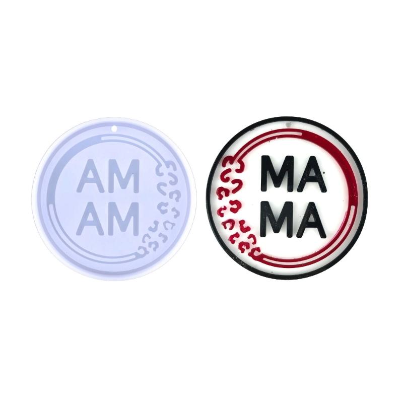 Kreis Silikonharzform, Muttertag Epoxidgussform für DIY Handwerk Anhänger Schmuckherstellung Schlüsselanhänger Silikonform