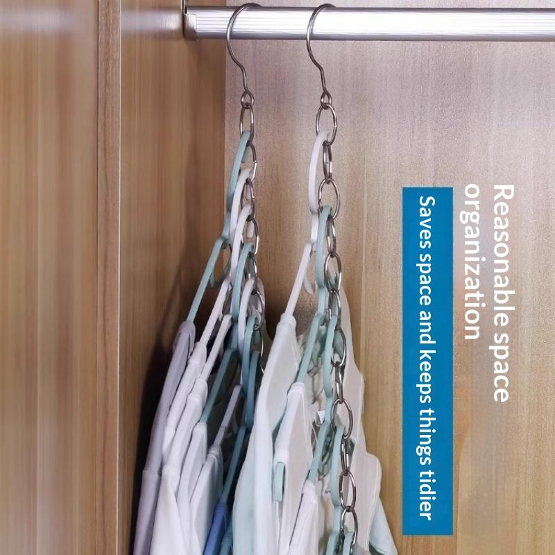 Multi Layer Clothes Hanger Chain Metal Space Saving Closet Organizer Hook Chain Wardrobe Clothing Storage Organization