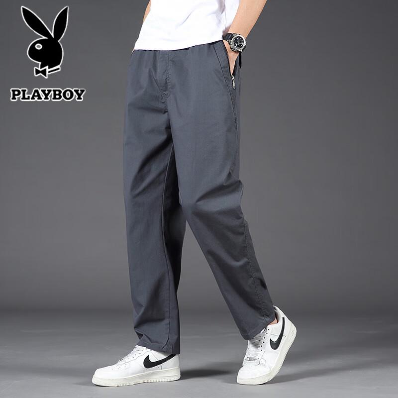 Playboy Men's Loose Fit Straight Cargo Pants
