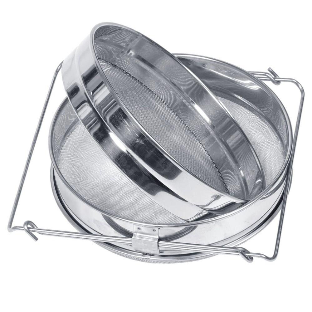 Stainless Steel Honey Extractor Adjustable Bracket Beekeeping Tools Honey Strainer Double-layer Mesh Sieve Garden Supplies