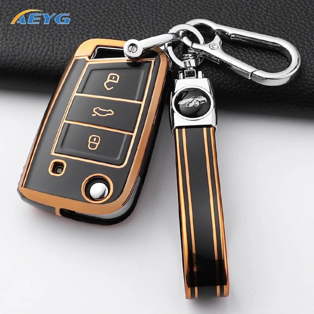 For VW Volkswagen Golf 7 MK7 Tiguan MK2 for SEAT Ateca Leon FR 2 Ibiza for Skoda Octavia Car Key Case Cover Interior Accessories