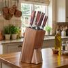 Acacia Wood Universal Knife Holder Kitchen Knife Holder Solid Wood Knife Block Storage Stand with Bristles for Kitchen Counter