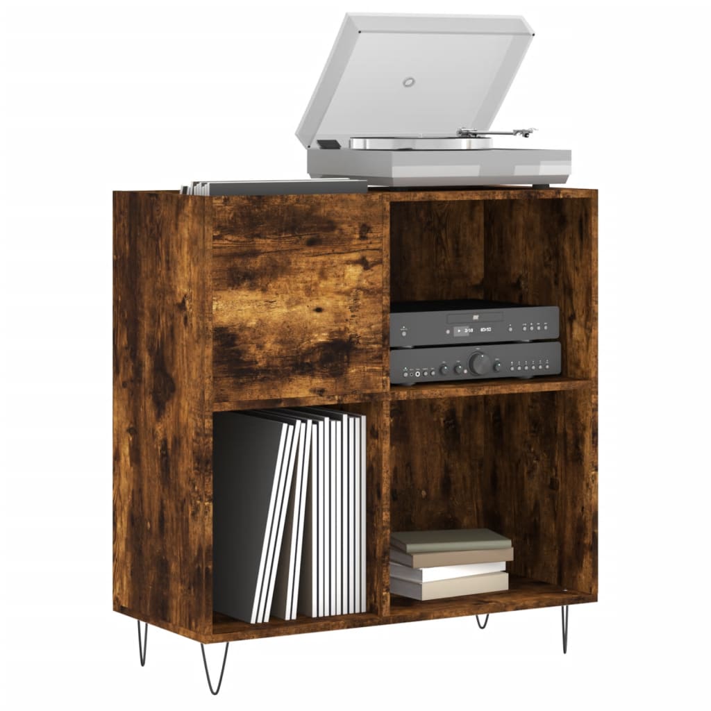 Record Cabinet Smoked Oak 84.5 x 38 x 89 cm Wood Based Material