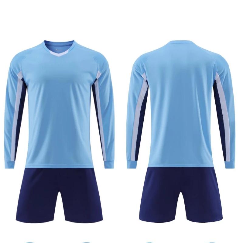 Men Kid Long Sleeve Football Jersey Set New Season Team Soccer Training Match Sports Uniform Suit for Children