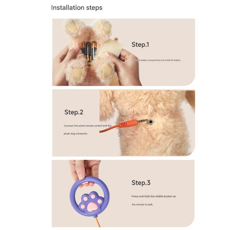 Remote Electronic Plush Dog Interactive Plush Dog Toy With Remote Control Realistic Barking Movement For Kids Playtimes